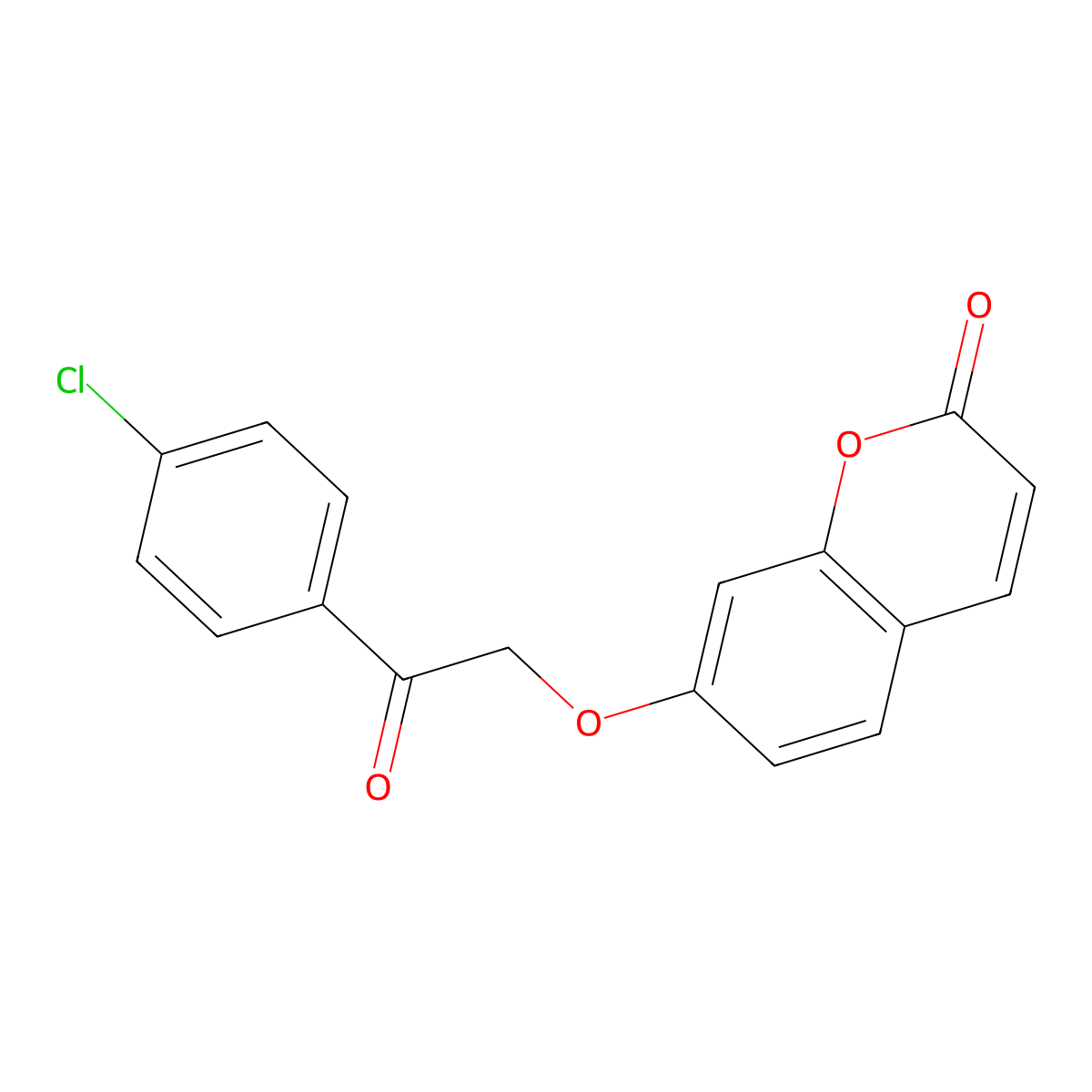 7-[2-(4-Chlorophenyl)-2-oxoethoxy]-2H-1-benzopyran-2-one molecular structure, CAS 314262-31-2