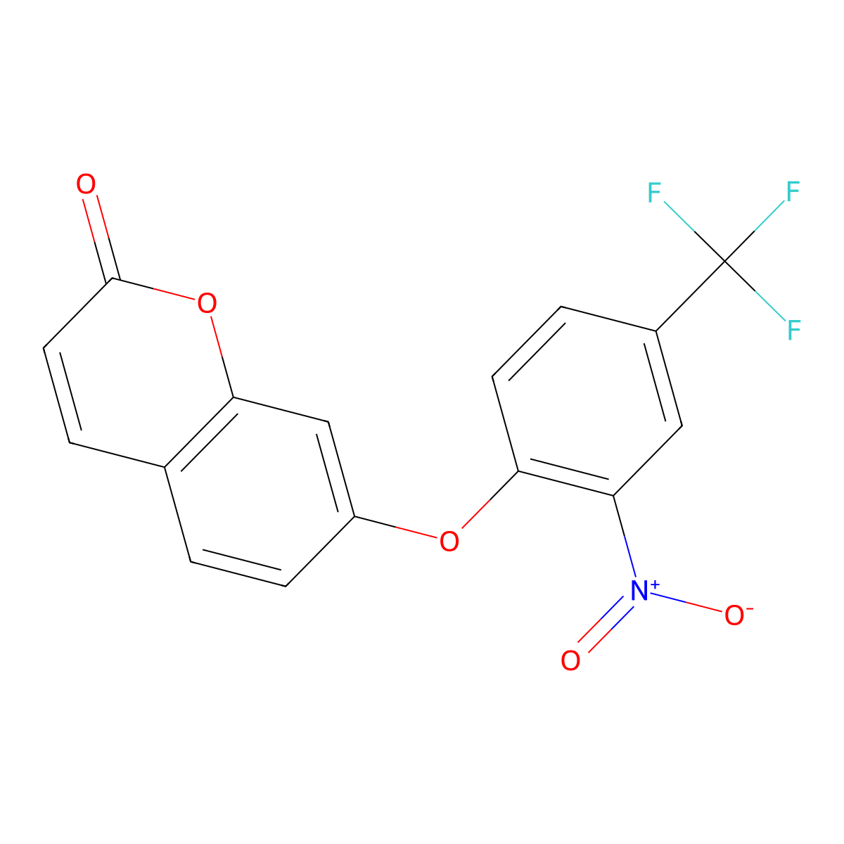 7-[2-nitro-4-(trifluoromethyl)phenoxy]-2H-chromen-2-one molecular structure, CAS 314262-43-6