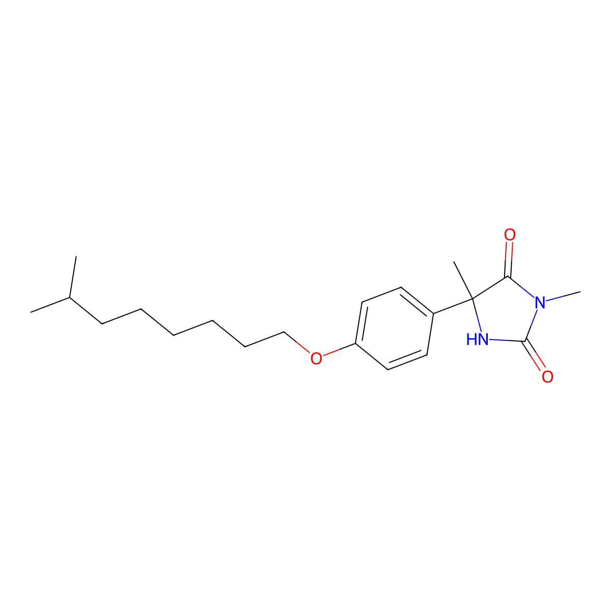 3,5-Dimethyl-5-[4-[(7-methyloctyl)oxy]phenyl]-2,4-imidazolidinedione molecular structure, CAS 314266-93-8