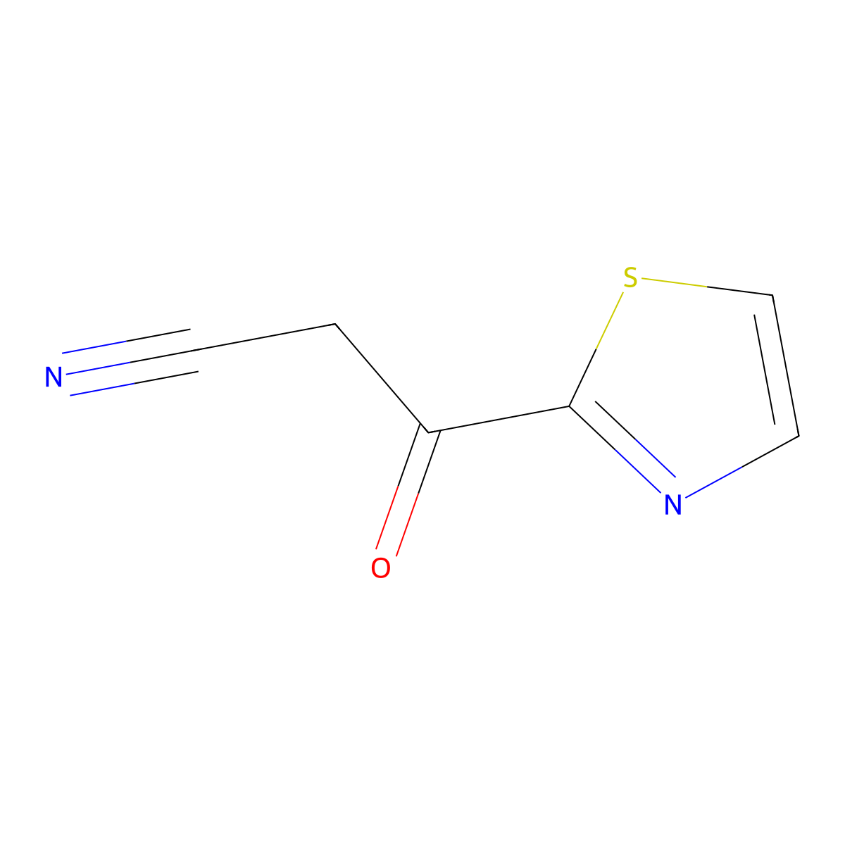 3-Oxo-3-(1,3-thiazol-2-yl)propanenitrile molecular structure, CAS 314268-27-4