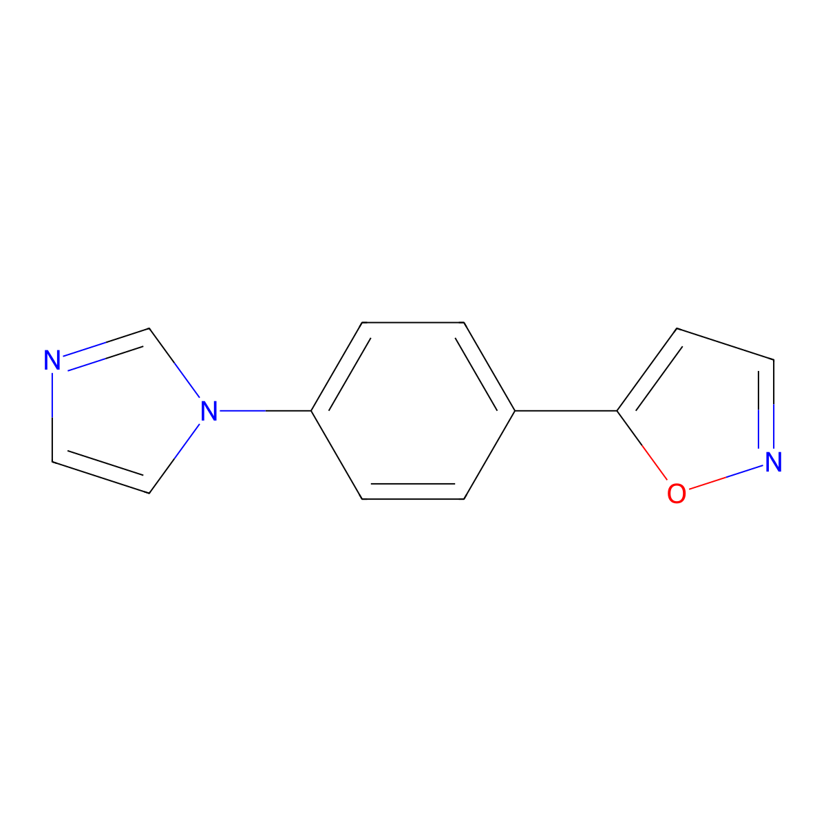 5-[4-(1H-imidazol-1-yl)phenyl]isoxazole molecular structure, CAS 314268-36-5