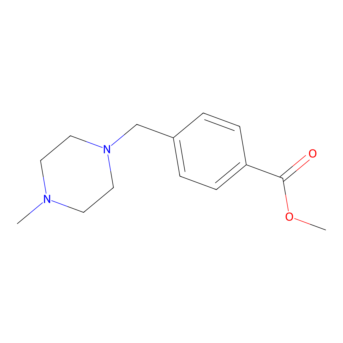 Methyl 4-((4-methylpiperazin-1-yl)methyl)benzoate molecular structure, CAS 314268-40-1