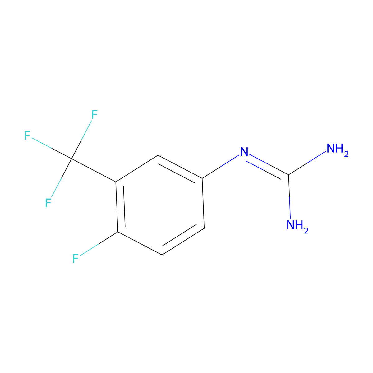 N-[4-fluoro-3-(trifluoromethyl)phenyl]guanidine molecular structure, CAS 314268-50-3