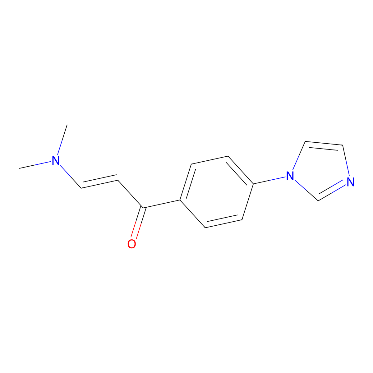 3-Dimethylamino-1-[(4-imidazol-1-yl)phenyl]propen-1-one molecular structure, CAS 314268-64-9