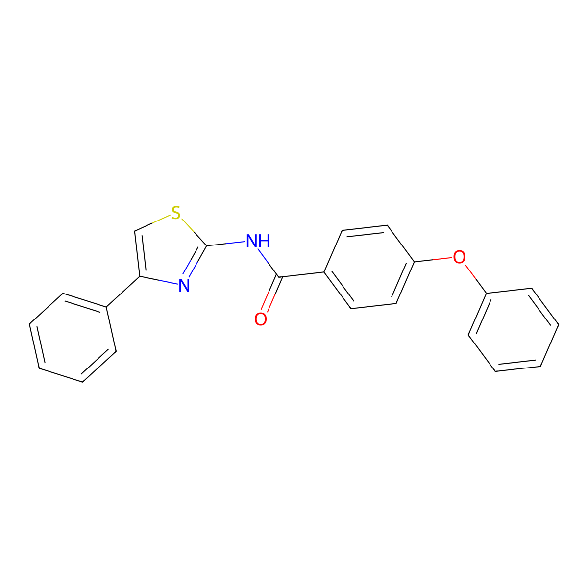 4-phenoxy-N-(4-phenyl-1,3-thiazol-2-yl)benzamide molecular structure, CAS 314275-43-9