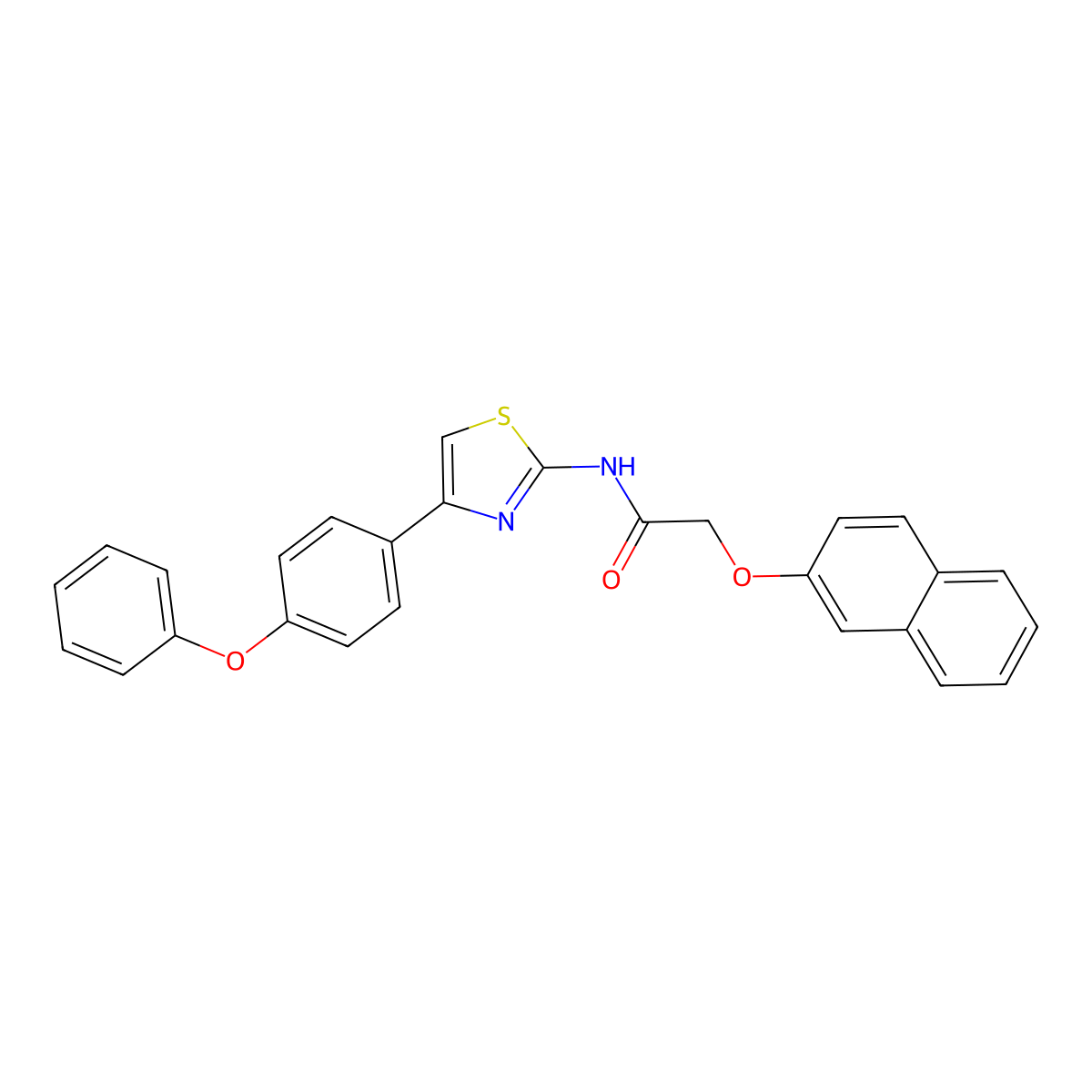 2-naphthalen-2-yloxy-N-[4-(4-phenoxyphenyl)-1,3-thiazol-2-yl]acetamide molecular structure, CAS 314275-54-2