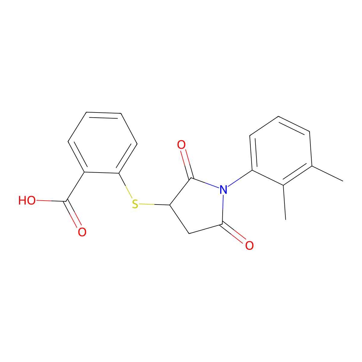 2-{[1-(2,3-Dimethylphenyl)-2,5-dioxopyrrolidin-3-yl]sulfanyl}benzoic acid molecular structure, CAS 314278-90-5
