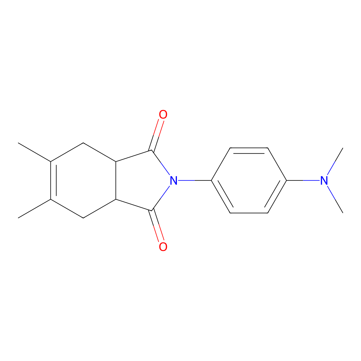 2-(4-(dimethylamino)phenyl)-5,6-dimethyl-3a,4,7,7a-tetrahydro-1H-isoindole-1,3(2H)-dione molecular structure, CAS 314278-93-8
