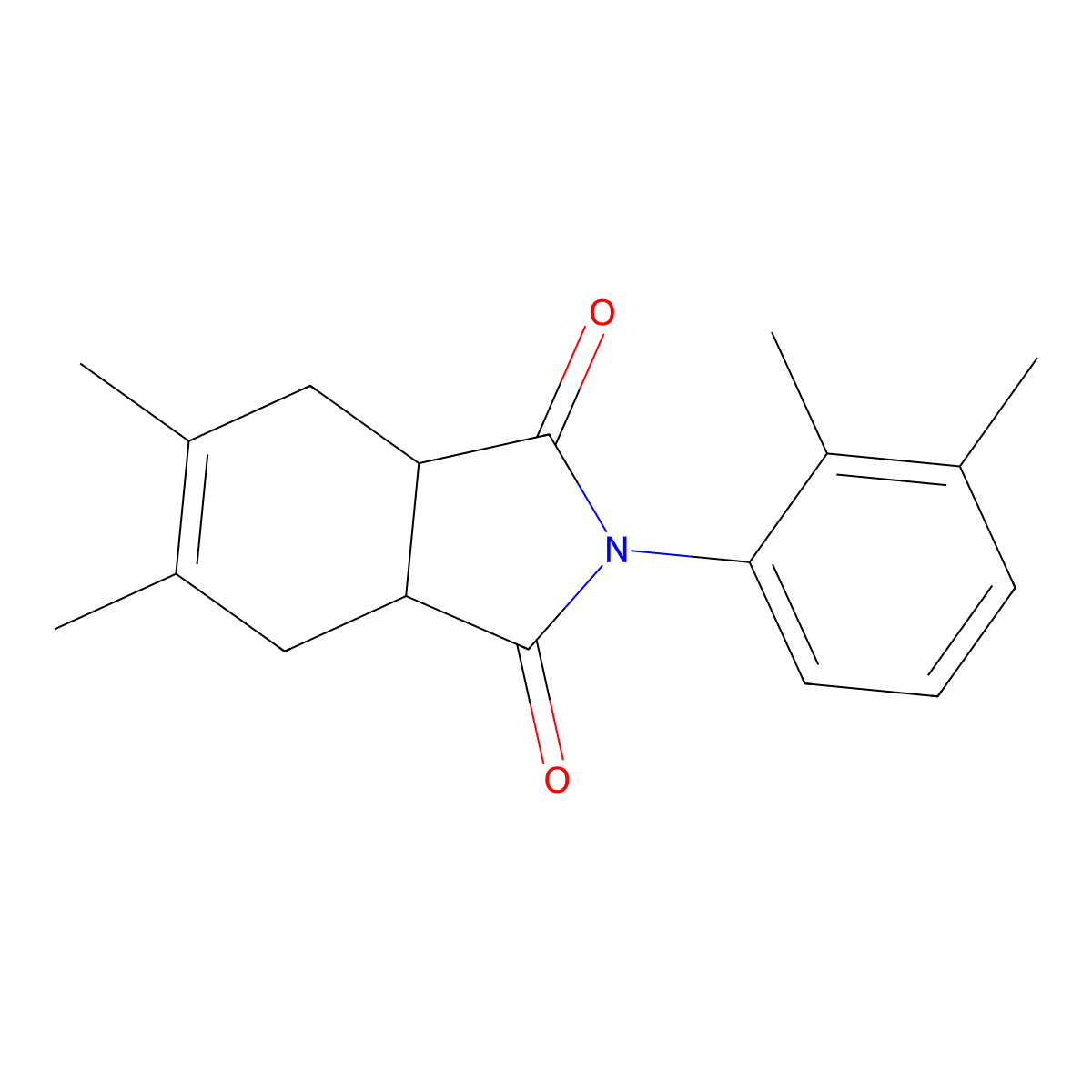 2-(2,3-dimethylphenyl)-5,6-dimethyl-3a,4,7,7a-tetrahydro-1H-isoindole-1,3(2H)-dione molecular structure, CAS 314279-13-5