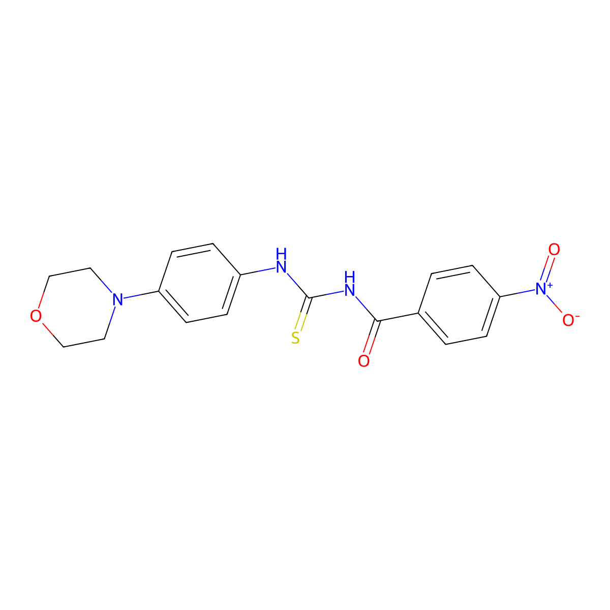 N-((4-morpholinophenyl)carbamothioyl)-4-nitrobenzamide molecular structure, CAS 314279-14-6