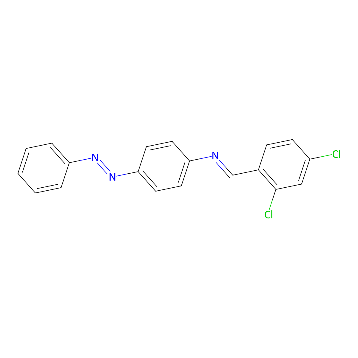 N-[(E)-(2,4-dichlorophenyl)methylidene]-4-[(E)-phenyldiazenyl]aniline molecular structure, CAS 314279-28-2