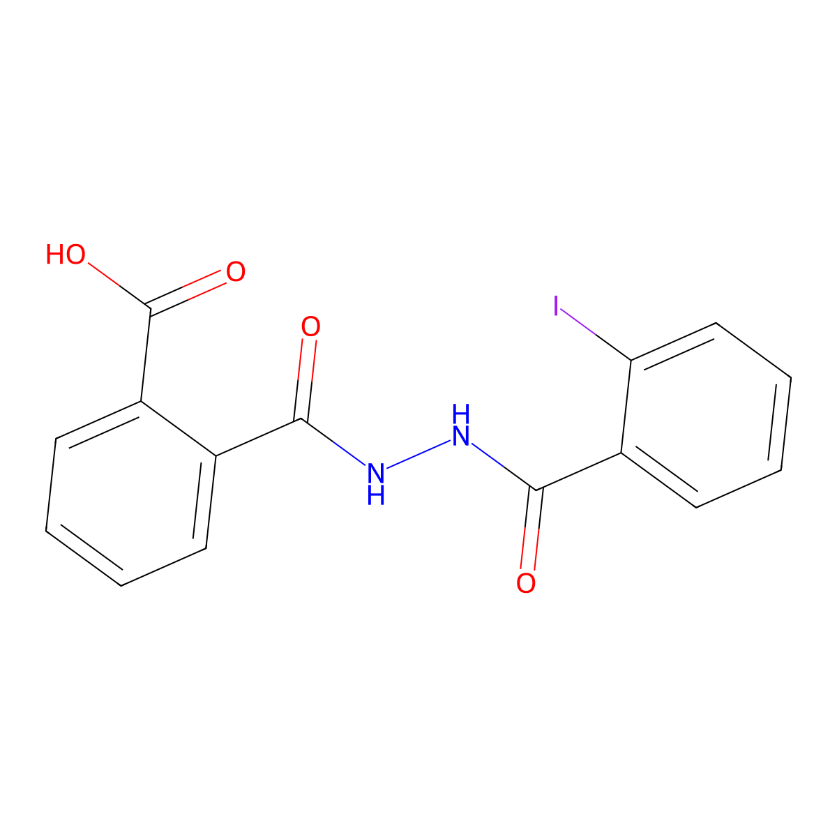 2-{[2-(2-Iodobenzoyl)hydrazino]carbonyl}benzoic acid molecular structure, CAS 314279-60-2