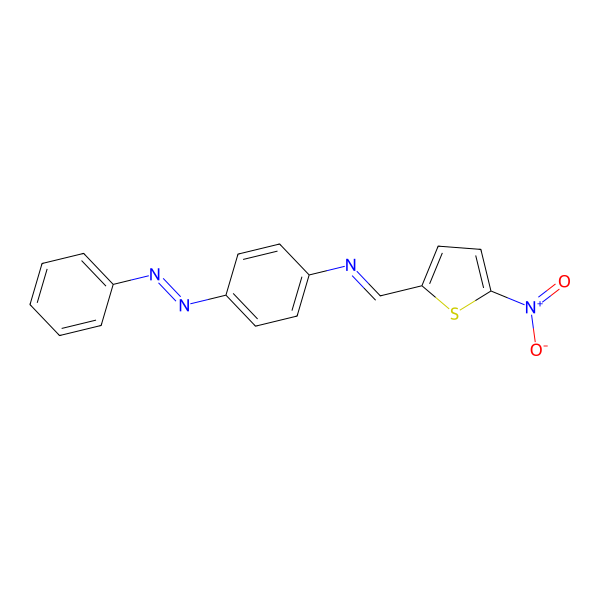 N-[(E)-(5-nitrothiophen-2-yl)methylidene]-4-[(E)-phenyldiazenyl]aniline molecular structure, CAS 314279-67-9