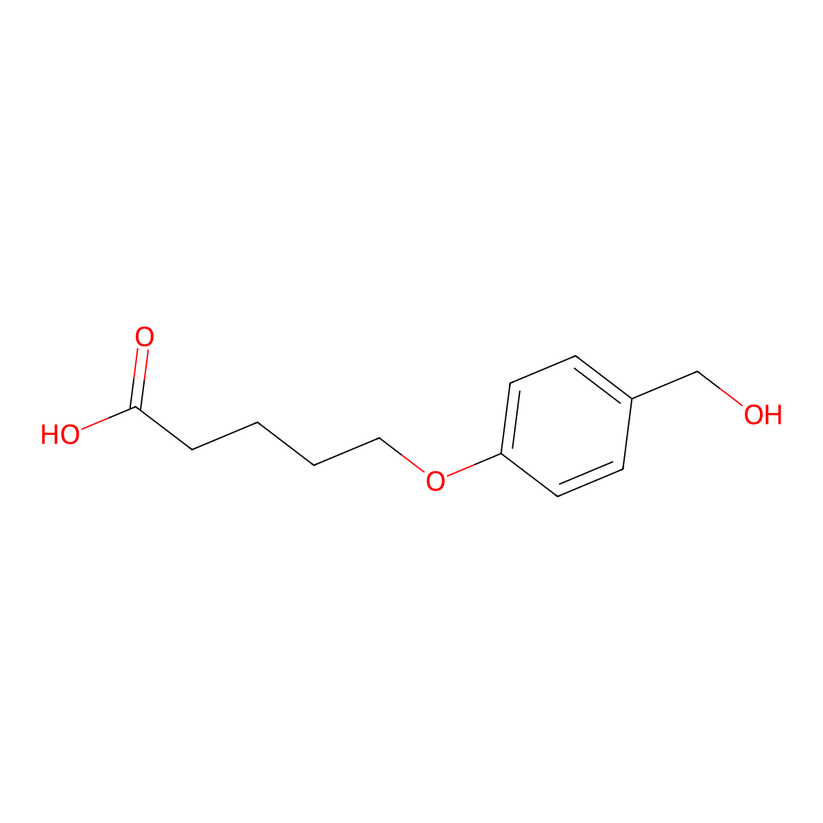 5-(4-Hydroxymethylphenoxy)pentanoic acid molecular structure, CAS 314280-16-5