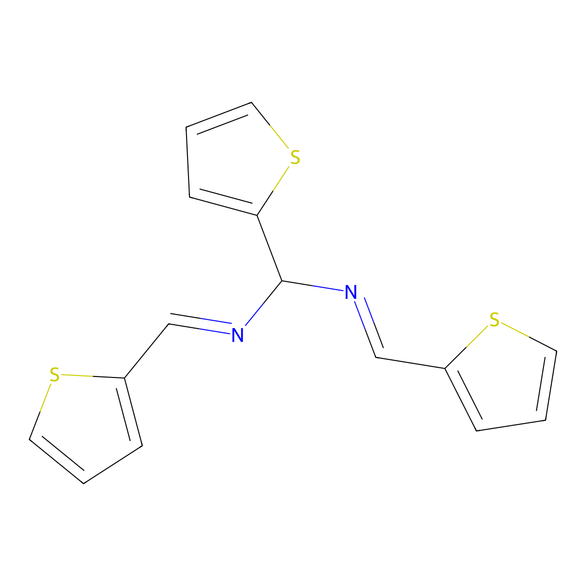 2-Thienyl-N,N-bis(2-thienylmethylene)methanediamine molecular structure, CAS 314280-18-7