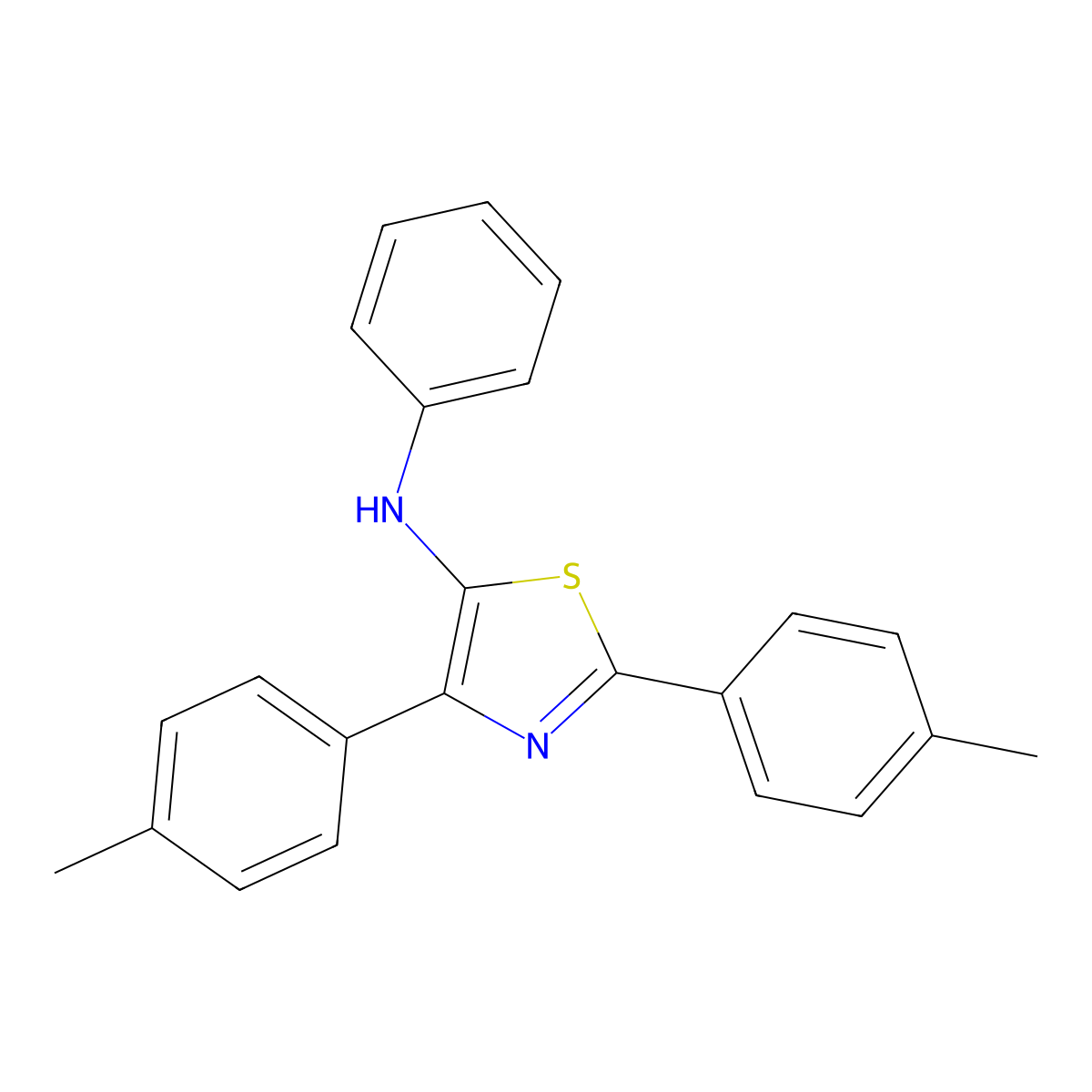 2,4-bis(4-methylphenyl)-N-phenyl-1,3-thiazol-5-amine molecular structure, CAS 314280-24-5