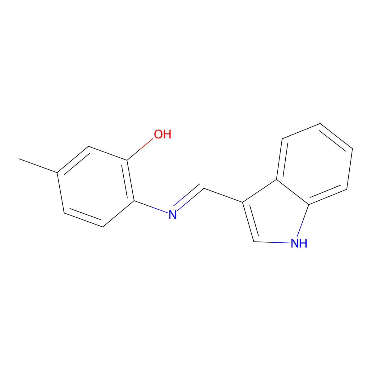 2-[(1H-indol-3-ylmethylene)amino]-5-methylphenol molecular structure, CAS 314281-75-9