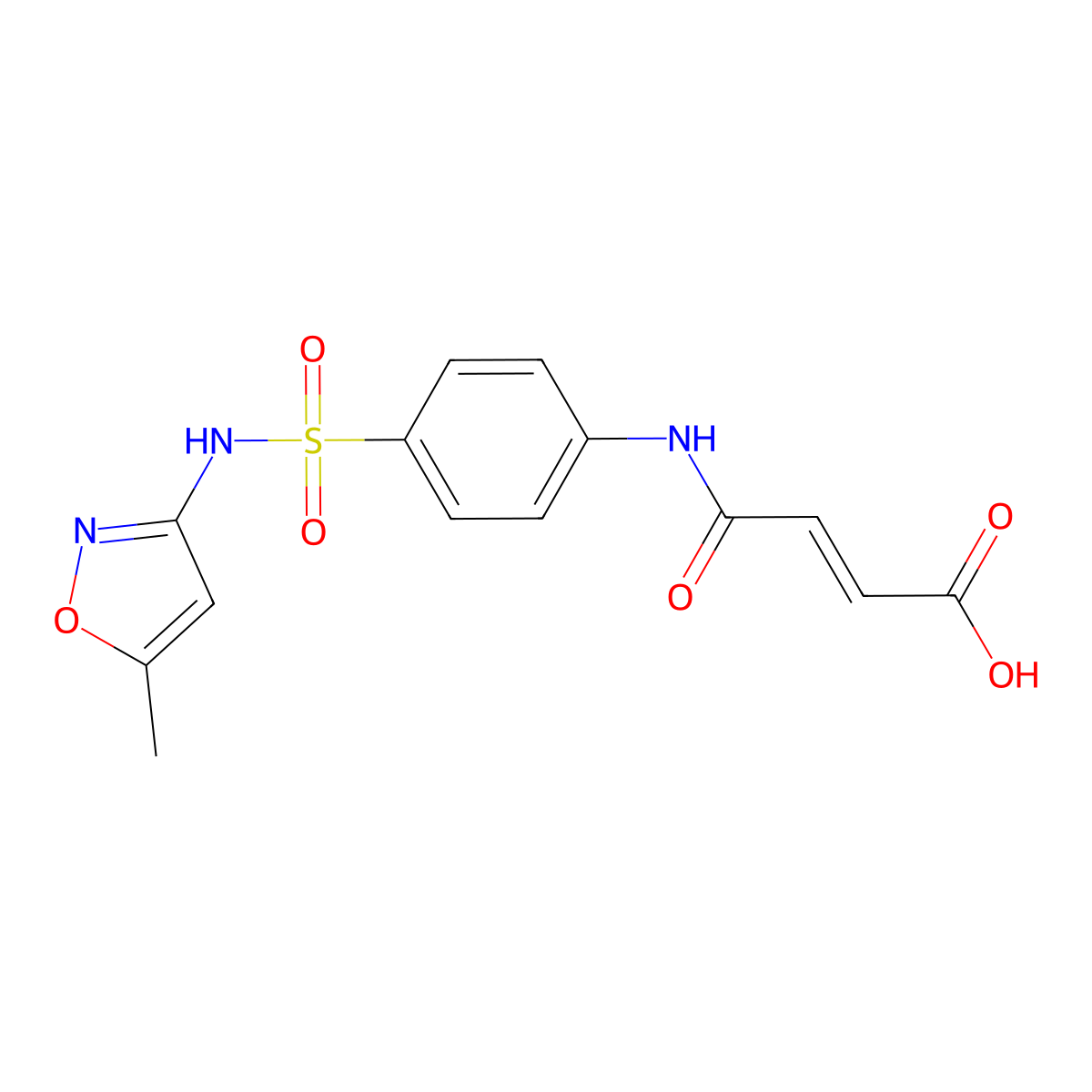 (E)-4-(4-{[(5-Methyl-3-isoxazolyl)amino]sulfonyl}anilino)-4-oxo-2-butenoic acid molecular structure, CAS 314282-26-3