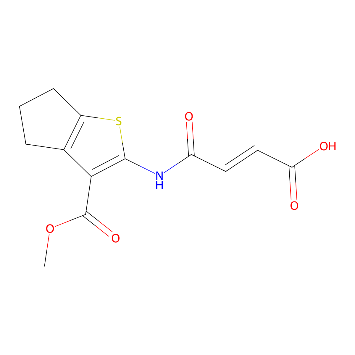 (E)-4-{[3-(Methoxycarbonyl)-5,6-dihydro-4H-cyclopenta[b]thiophen-2-yl]amino}-4-oxo-2-butenoic acid molecular structure, CAS 314282-35-4