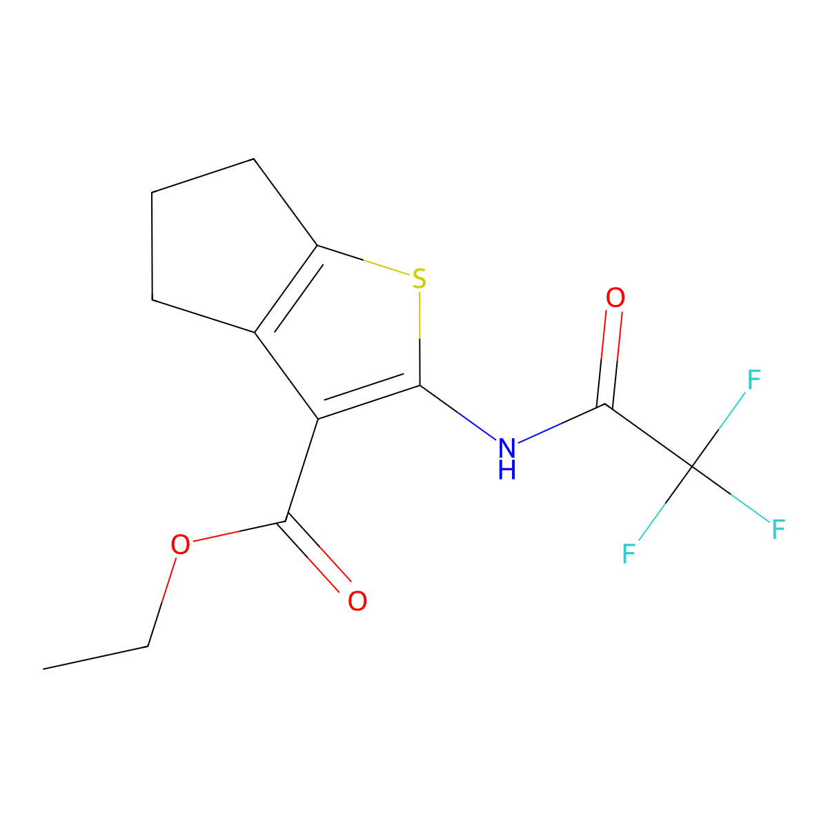 ethyl 2-[(trifluoroacetyl)amino]-5,6-dihydro-4H-cyclopenta[b]thiophene-3-carboxylate molecular structure, CAS 314282-52-5
