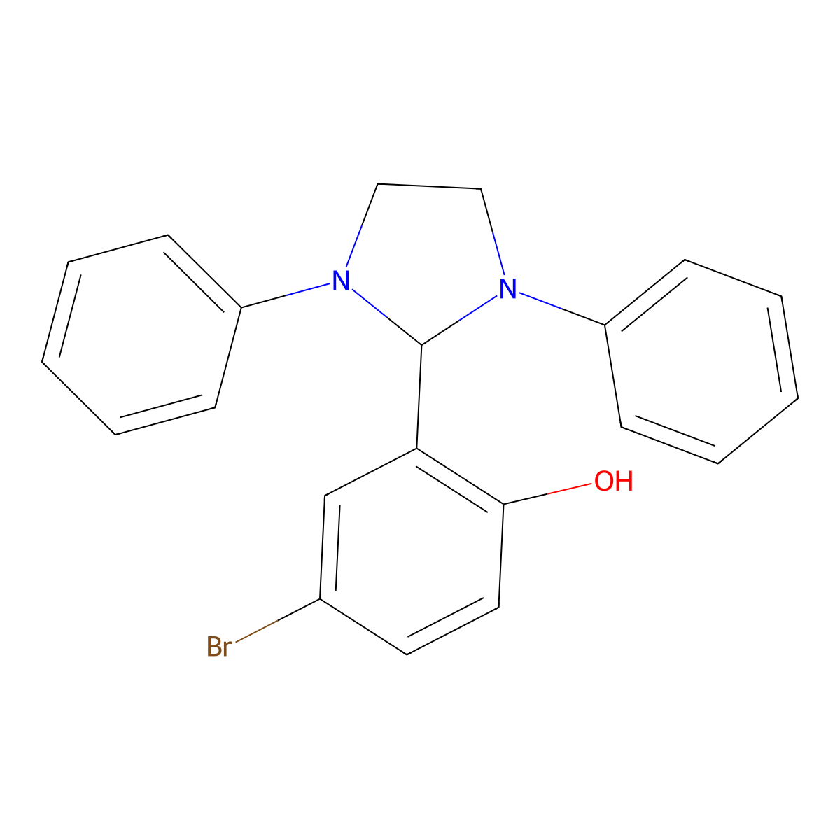 4-Bromo-2-(1,3-diphenylimidazolidin-2-yl)phenol molecular structure, CAS 314282-57-0
