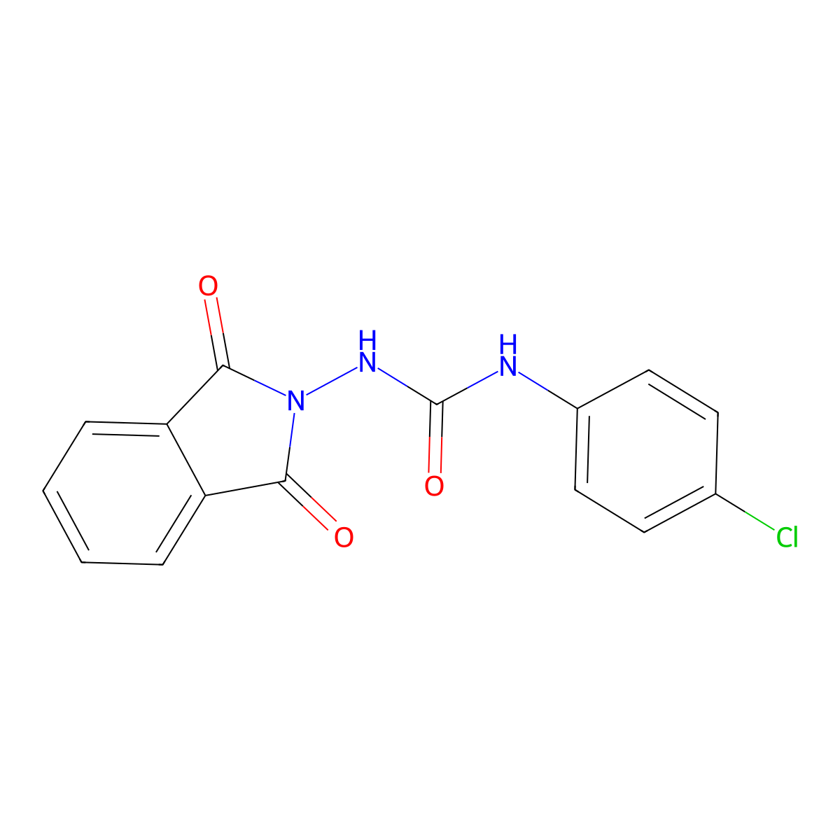 Urea, N-(4-chlorophenyl)-N'-(1,3-dihydro-1,3-dioxo-2H-isoindol-2-yl)- molecular structure, CAS 314282-68-3