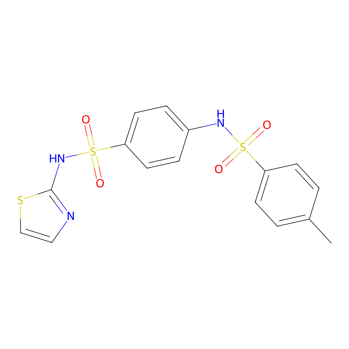 4-methyl-N-[4-(1,3-thiazol-2-ylsulfamoyl)phenyl]benzenesulfonamide molecular structure, CAS 314282-75-2