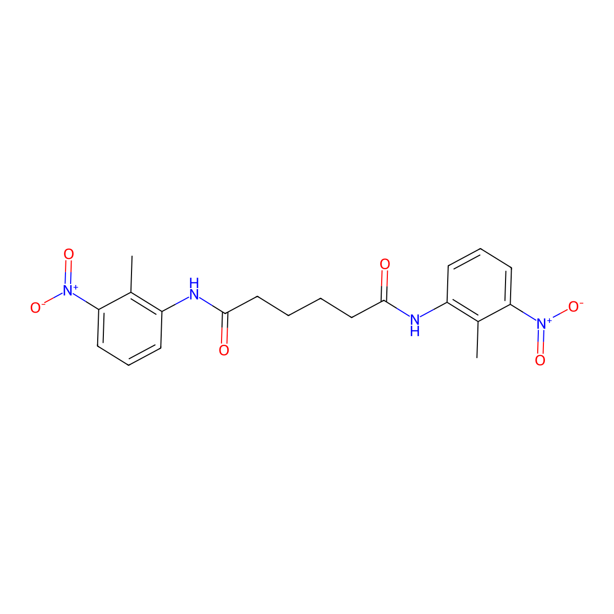 N,N'-bis(2-methyl-3-nitrophenyl)hexanediamide molecular structure, CAS 314282-81-0