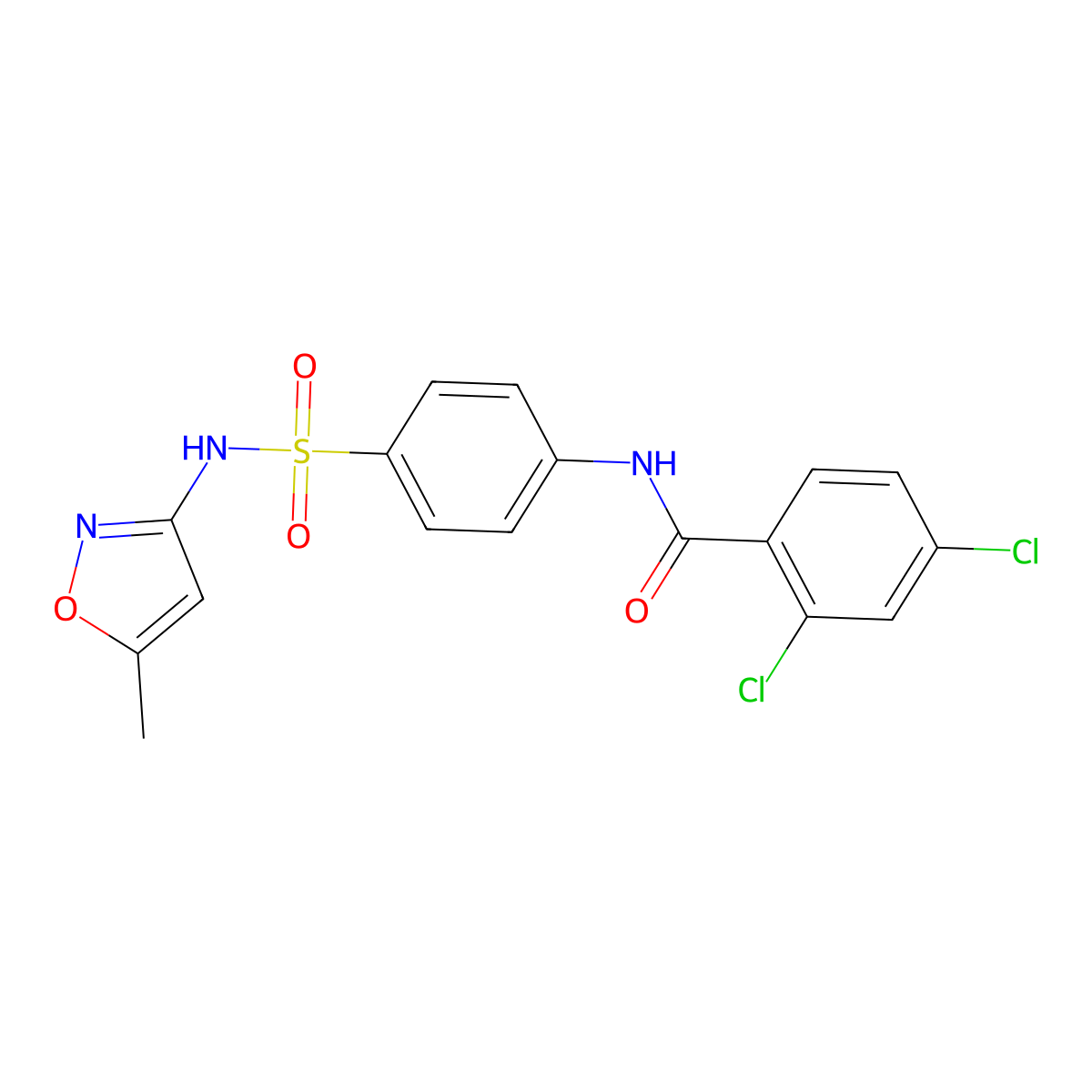 2,4-Dichloro-N-[4-(5-methyl-isoxazol-3-ylsulfamoyl)-phenyl]-benzamide molecular structure, CAS 314282-86-5