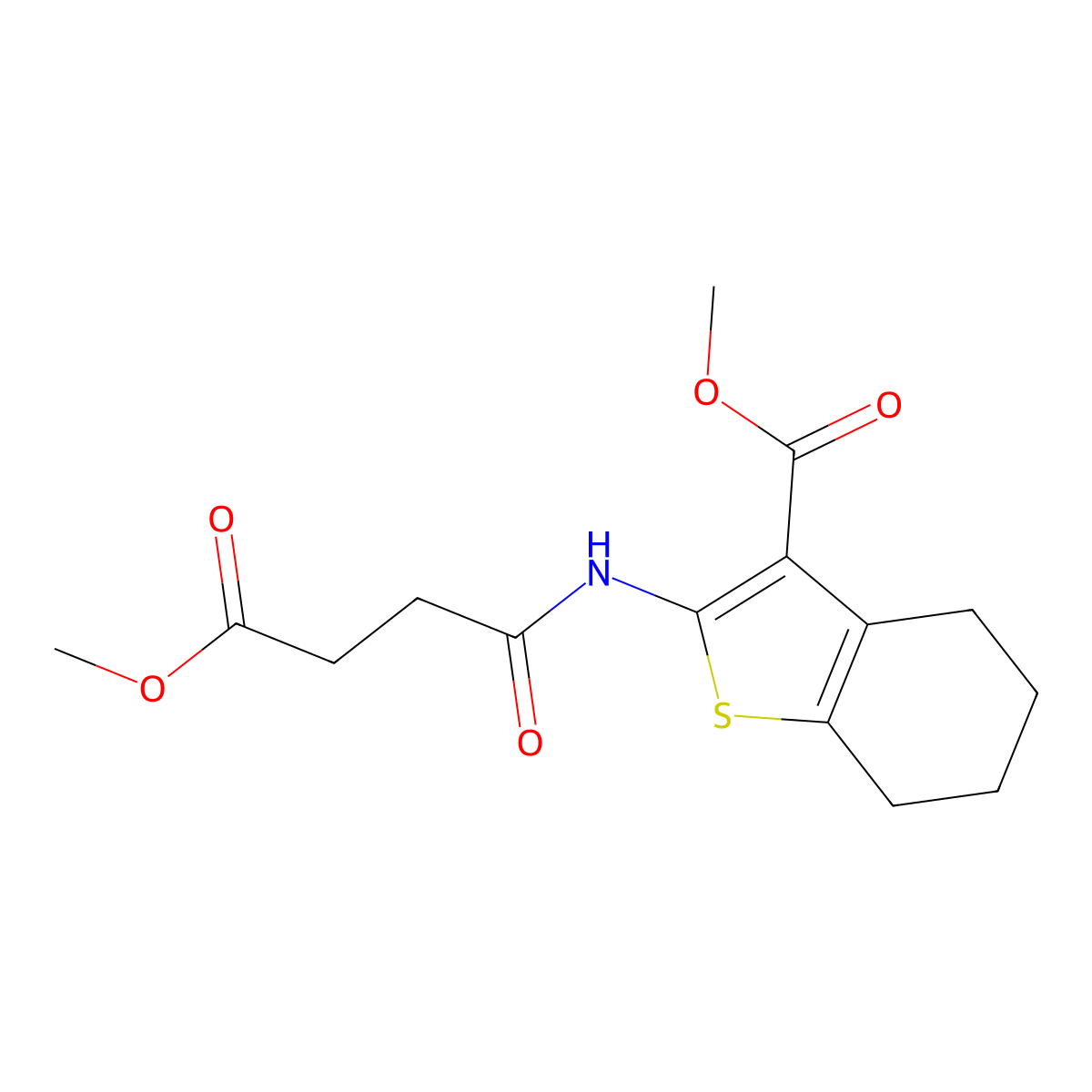 Methyl 2-[(4-methoxy-4-oxobutanoyl)amino]-4,5,6,7-tetrahydro-1-benzothiophene-3-carboxylate molecular structure, CAS 314283-27-7