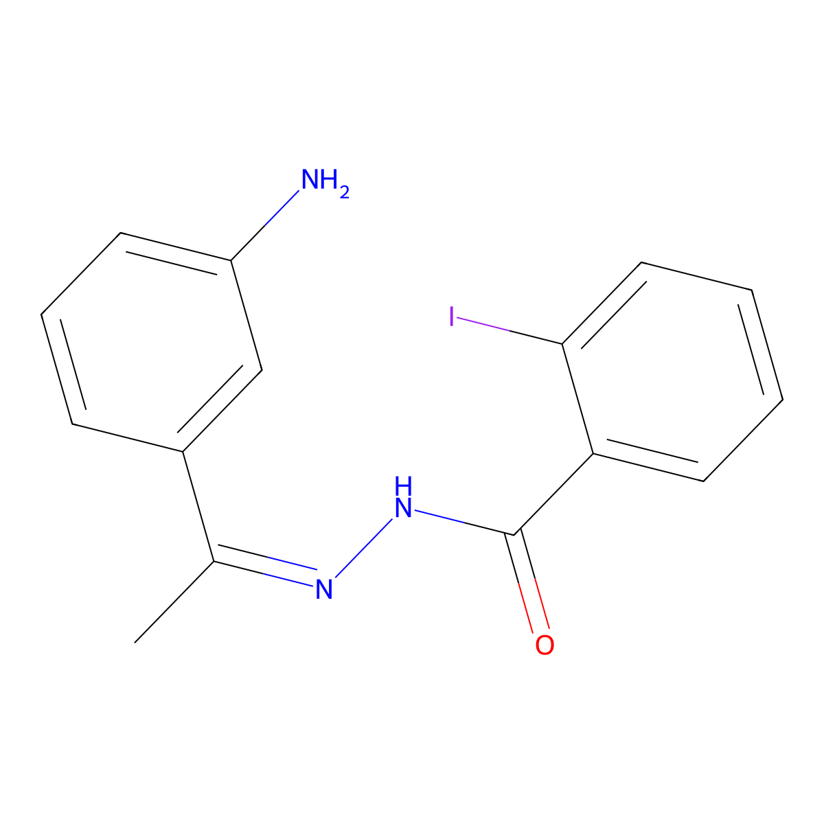N-[1-(3-aminophenyl)ethylideneamino]-2-iodobenzamide molecular structure, CAS 314283-29-9