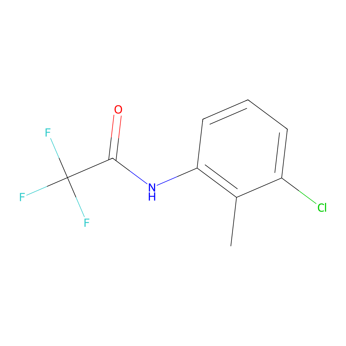 N-(3-chloro-2-methylphenyl)-2,2,2-trifluoroacetamide molecular structure, CAS 314283-31-3