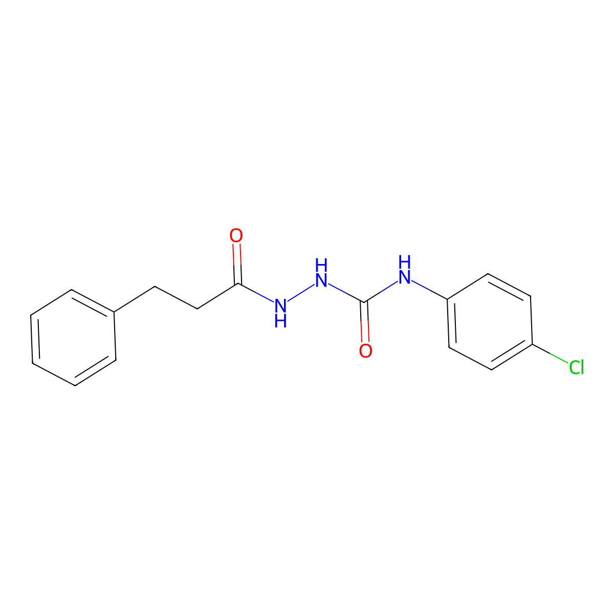 N-(4-chlorophenyl)-2-(3-phenylpropanoyl)hydrazinecarboxamide molecular structure, CAS 314283-34-6