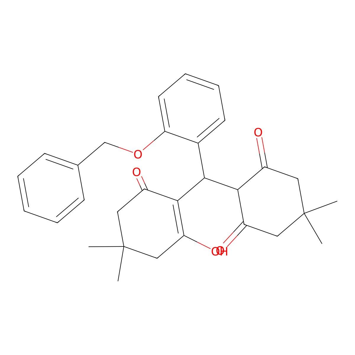 2-[[2-(Benzyloxy)phenyl](2-hydroxy-4,4-dimethyl-6-oxo-1-cyclohexen-1-yl)methyl]-5,5-dimethyl-1,3-cyclohexanedione molecular structure, CAS 314283-40-4