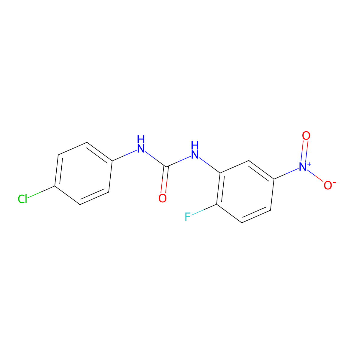 1-(4-Chlorophenyl)-3-(2-fluoro-5-nitrophenyl)urea molecular structure, CAS 314283-93-7