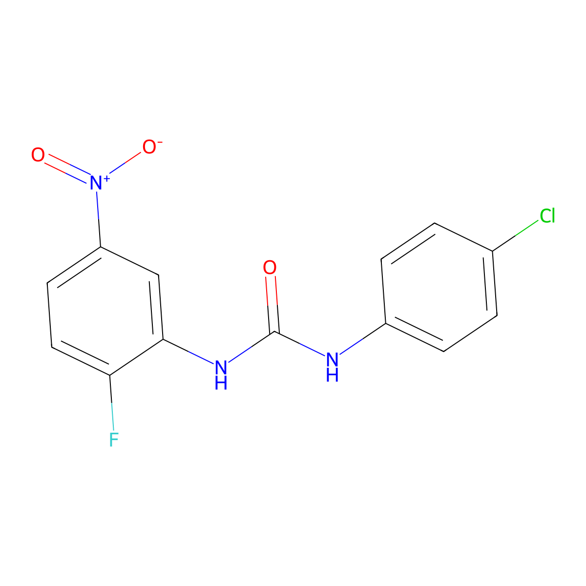 1-(4-Chlorophenyl)-3-(2-fluoro-5-nitrophenyl)urea molecular structure, CAS 314283-93-7