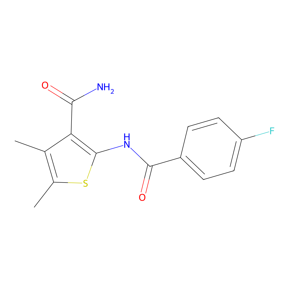 2-[(4-Fluorobenzoyl)amino]-4,5-dimethyl-3-thiophenecarboxamide molecular structure, CAS 314284-08-7