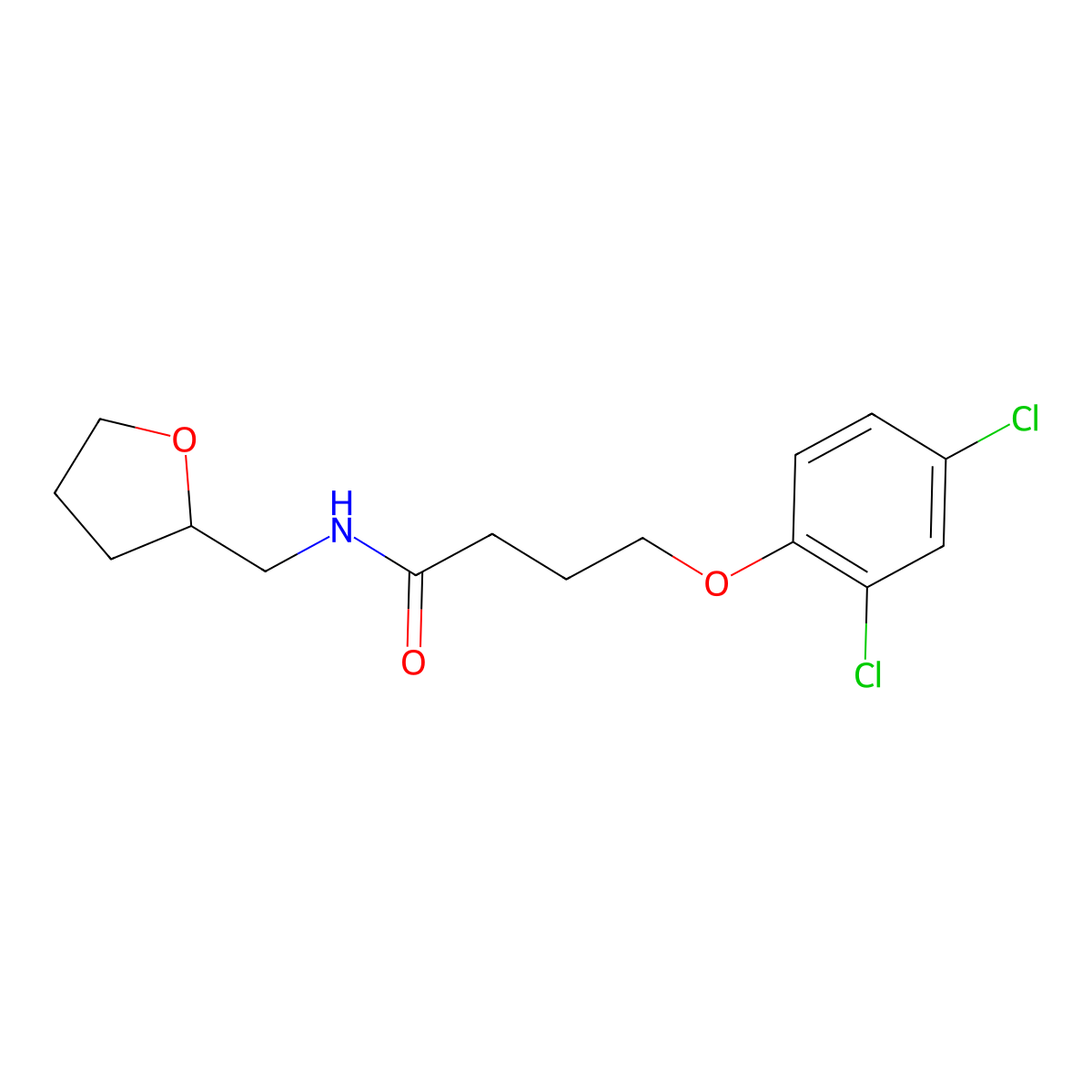 4-(2,4-dichlorophenoxy)-N-(tetrahydro-2-furanylmethyl)butanamide molecular structure, CAS 314284-26-9
