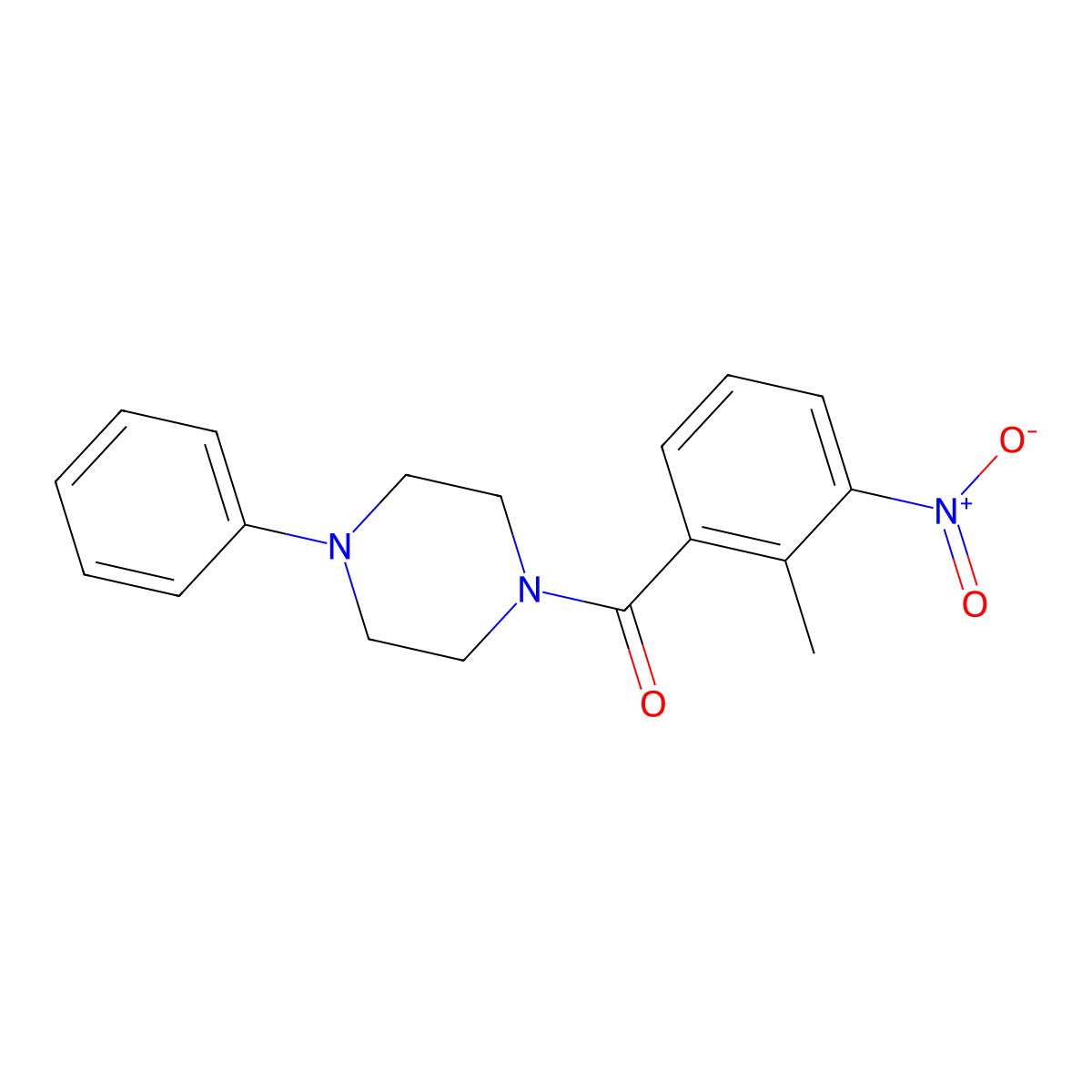1-{3-Nitro-2-methylbenzoyl}-4-phenylpiperazine molecular structure, CAS 314284-31-6