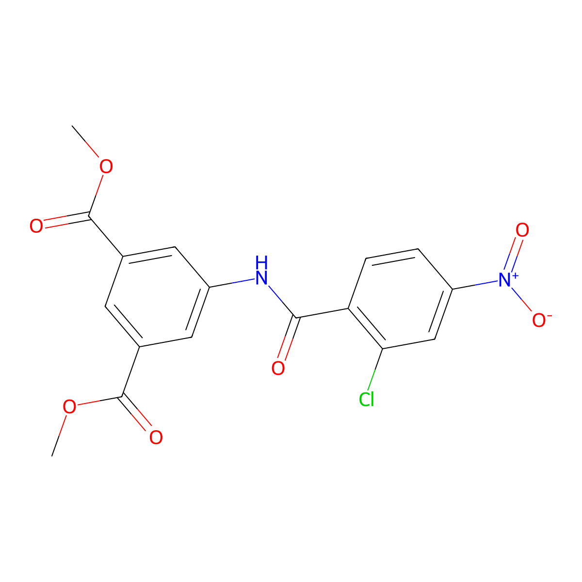 Dimethyl 5-({2-chloro-4-nitrobenzoyl}amino)isophthalate molecular structure, CAS 314284-34-9
