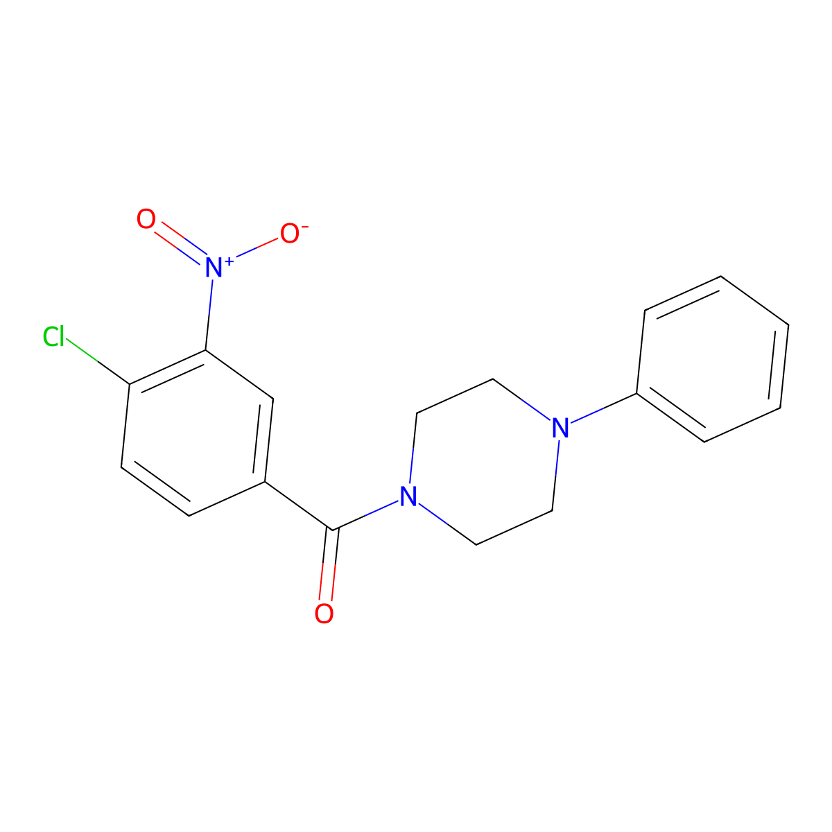 (4-Chloro-3-nitrophenyl)(4-phenylpiperazin-1-yl)methanone molecular structure, CAS 314284-36-1