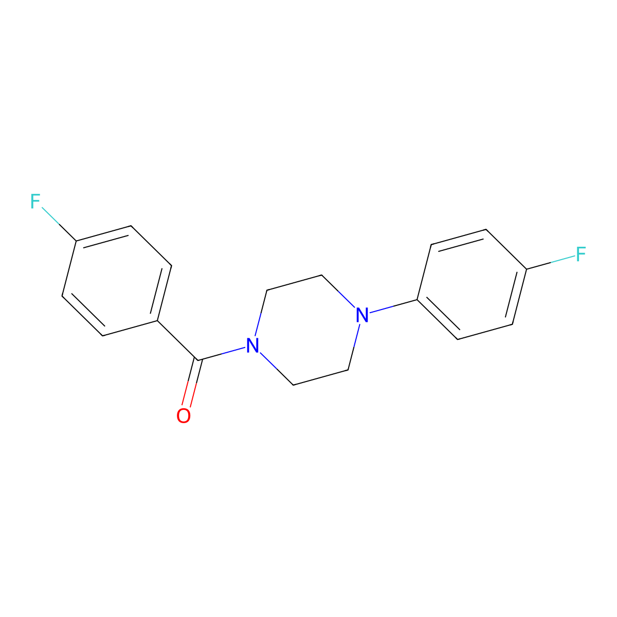 (4-Fluorophenyl)(4-(4-fluorophenyl)piperazin-1-yl)methanone molecular structure, CAS 314284-42-9