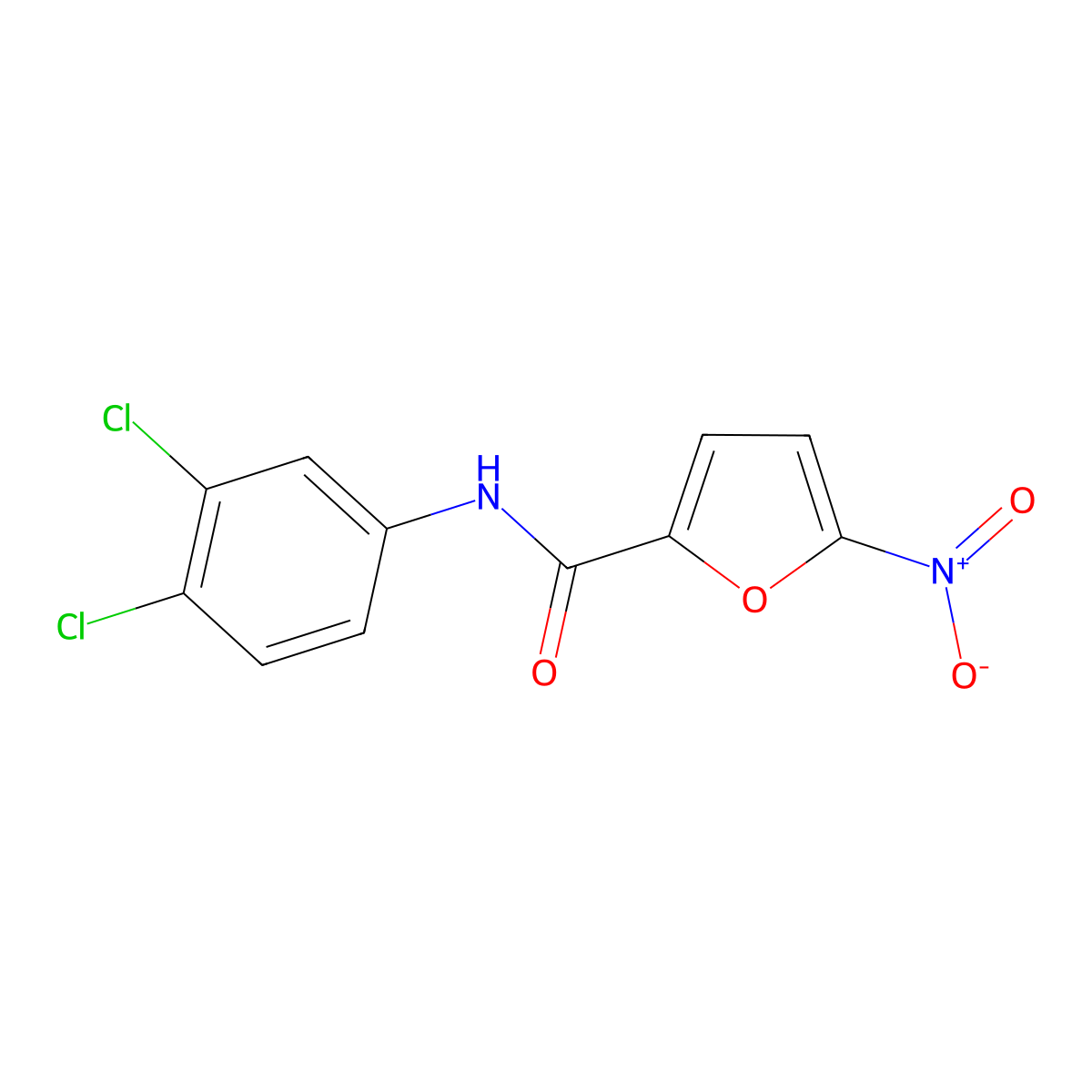 N-(3,4-dichlorophenyl)-5-nitrofuran-2-carboxamide molecular structure, CAS 314284-43-0
