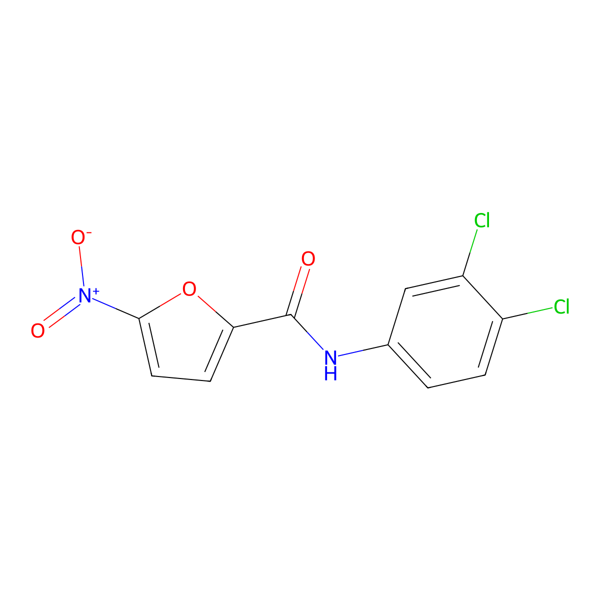 N-(3,4-dichlorophenyl)-5-nitrofuran-2-carboxamide molecular structure, CAS 314284-43-0