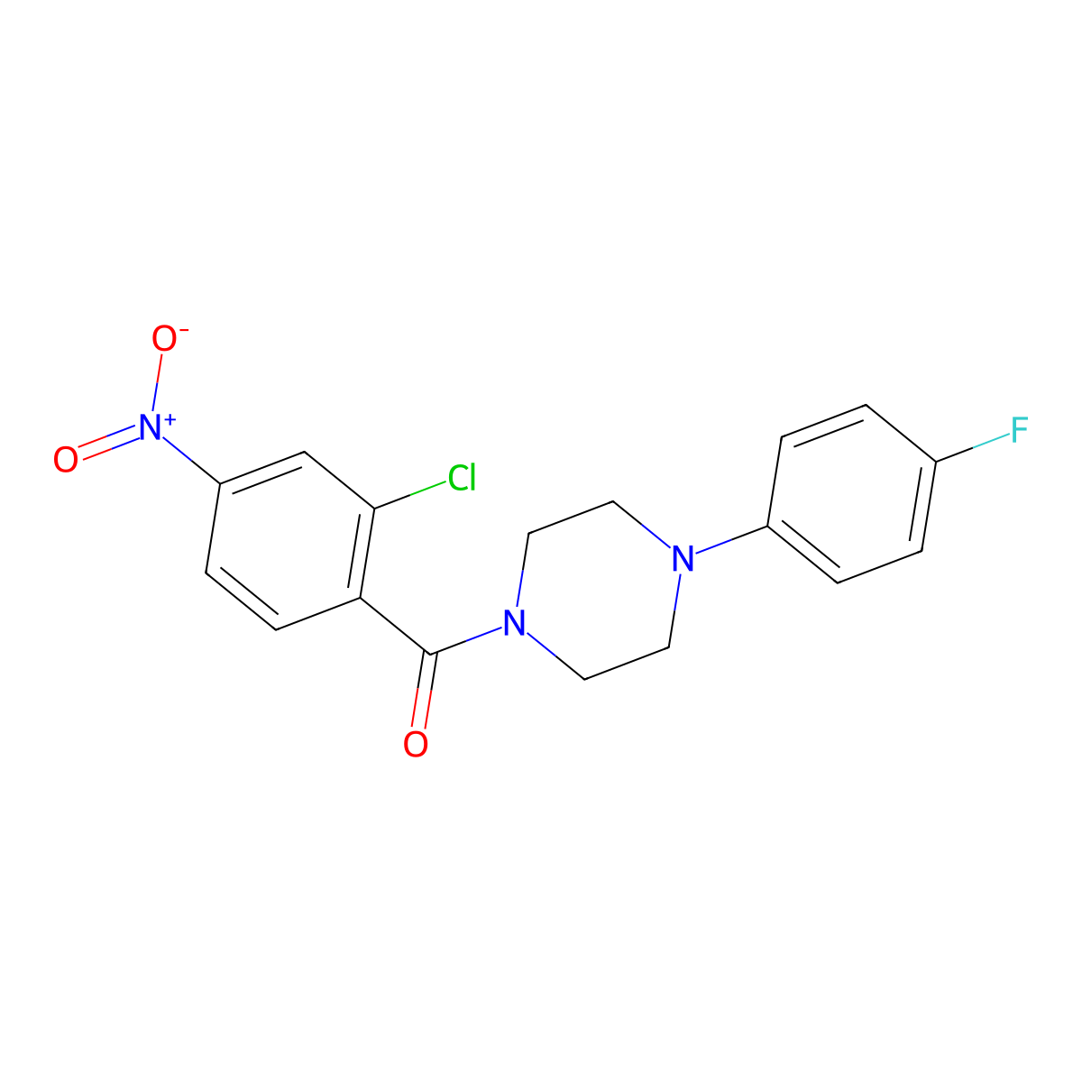 (2-Chloro-4-nitrophenyl)(4-(4-fluorophenyl)piperazin-1-yl)methanone molecular structure, CAS 314284-44-1