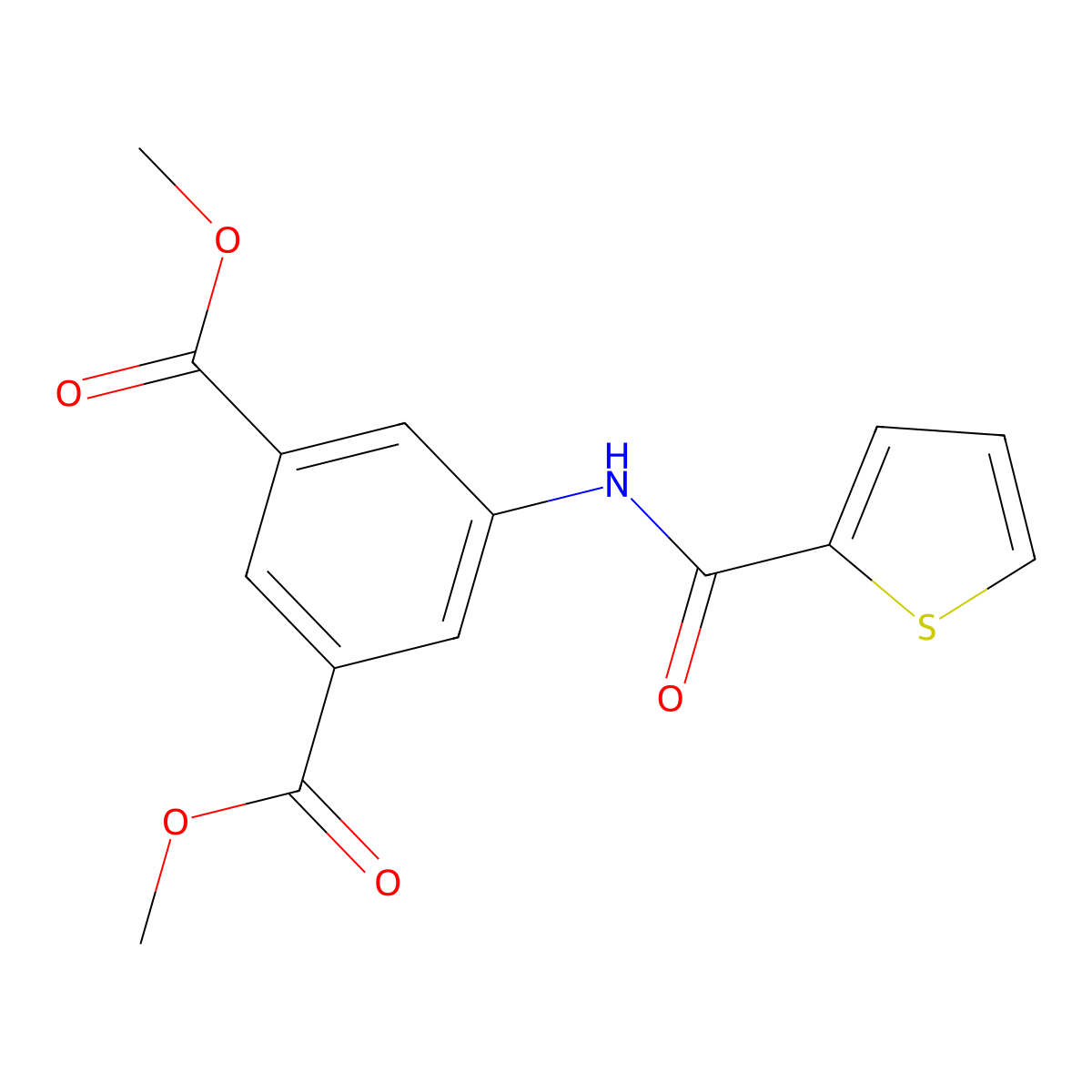 1,3-Dimethyl 5-(thiophene-2-amido)benzene-1,3-dicarboxylate molecular structure, CAS 314284-47-4