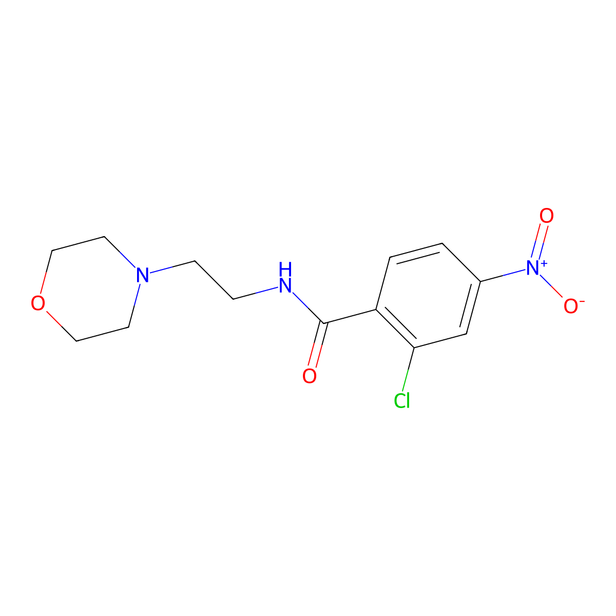 2-chloro-N-(2-morpholin-4-ylethyl)-4-nitrobenzamide molecular structure, CAS 314284-52-1