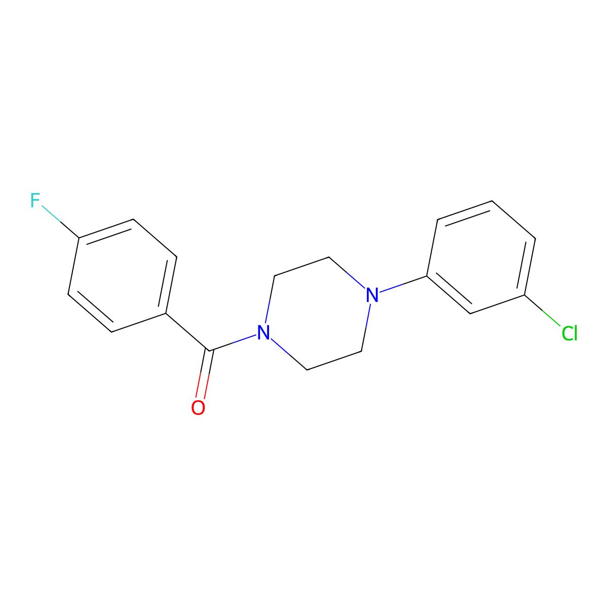 1-(3-Chlorophenyl)-4-(4-fluorobenzoyl)piperazine molecular structure, CAS 314284-54-3