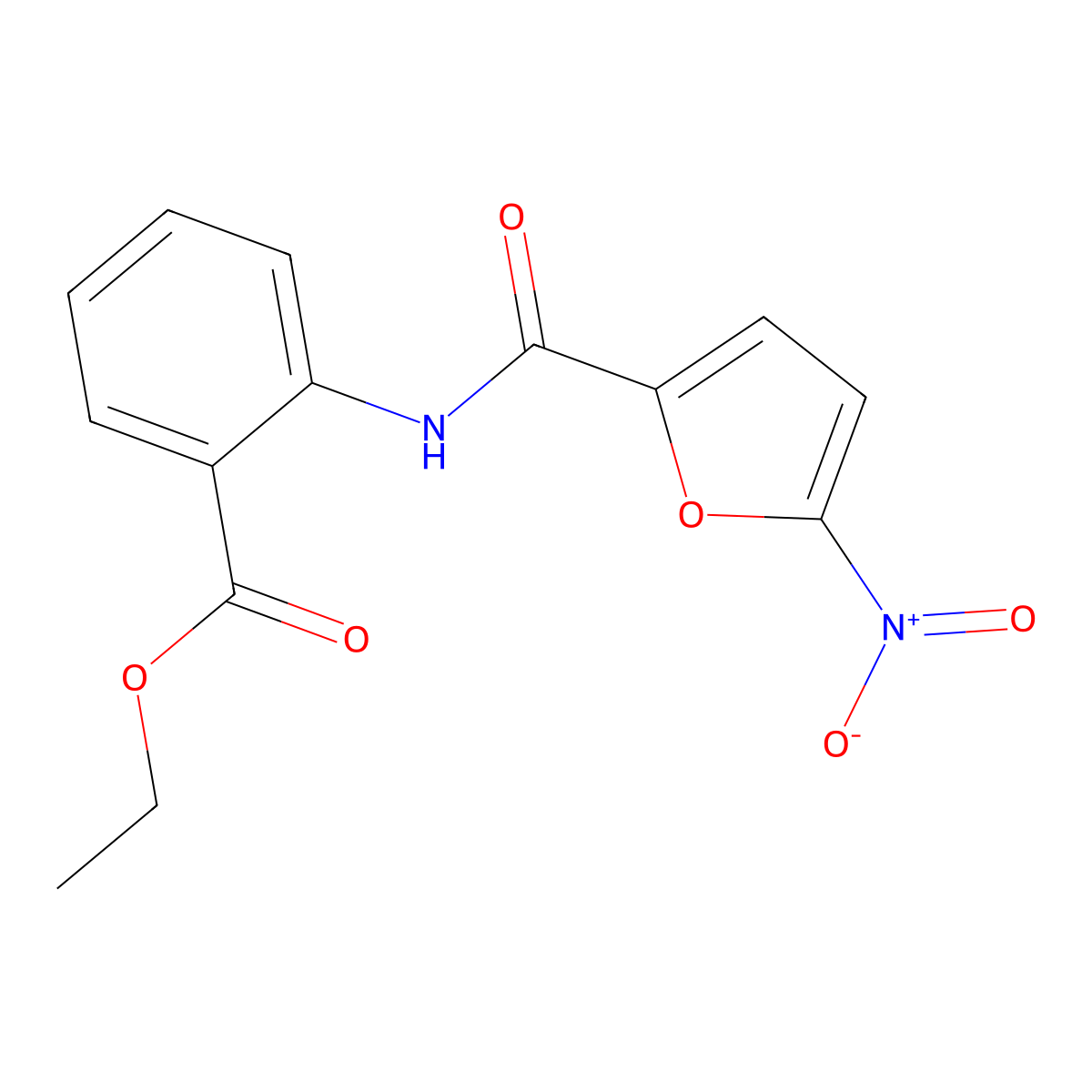 Ethyl 2-[(5-nitrofuran-2-carbonyl)amino]benzoate molecular structure, CAS 314284-60-1