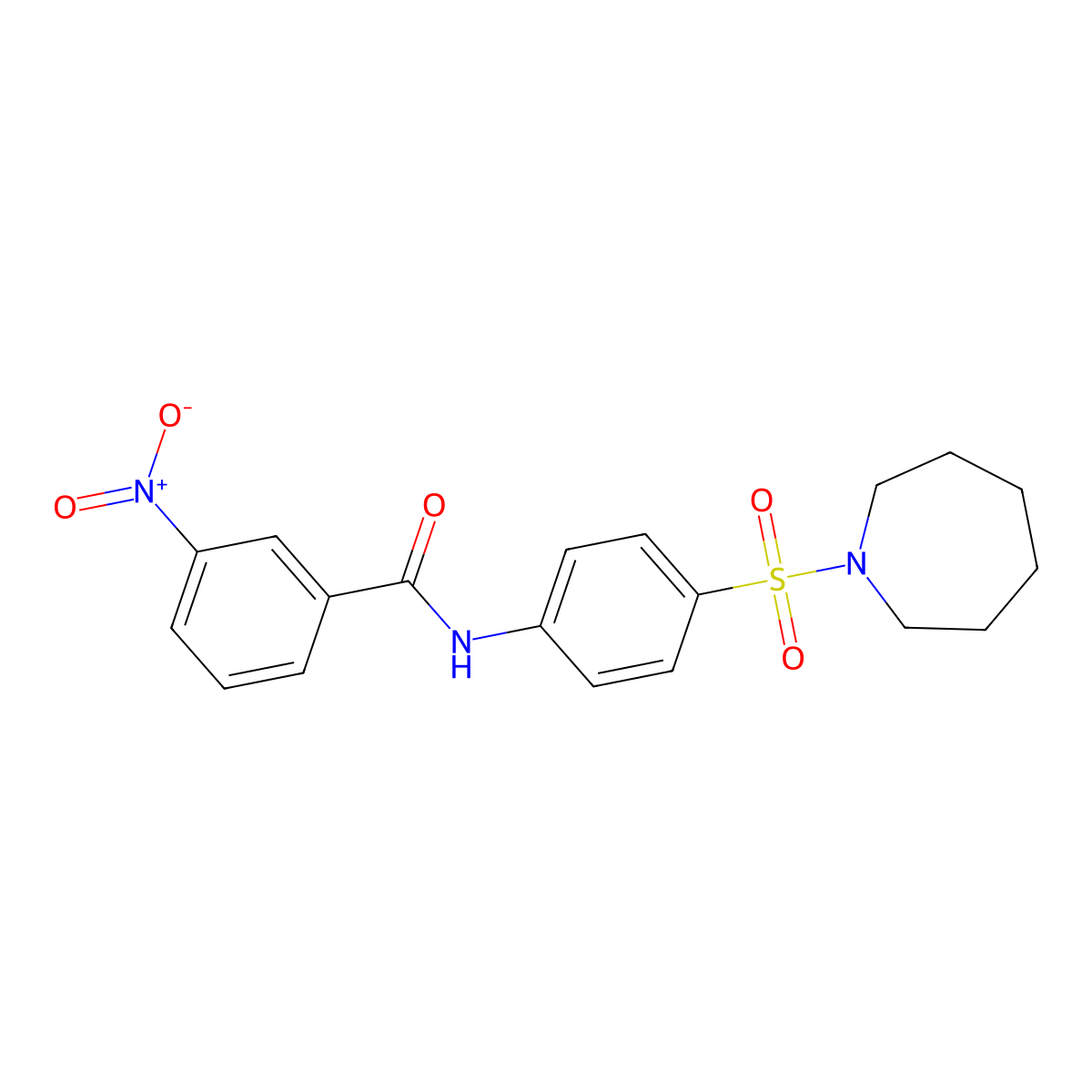 N-[4-(1-azepanylsulfonyl)phenyl]-3-nitrobenzamide molecular structure, CAS 314284-74-7